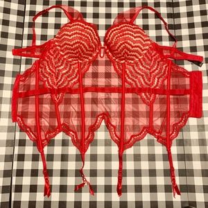 Victoria's Secret Very Sexy Red Bustier 36D